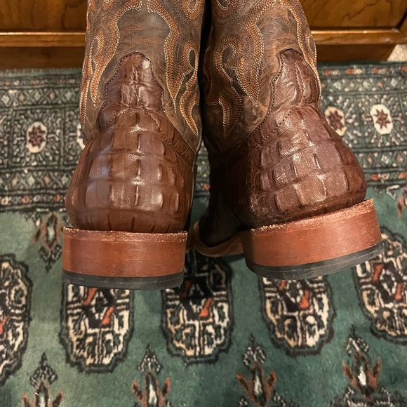 Horse Power Chocolate Nile Croc Print with Bone Mad Dog Top all leather - Picture 9 of 11